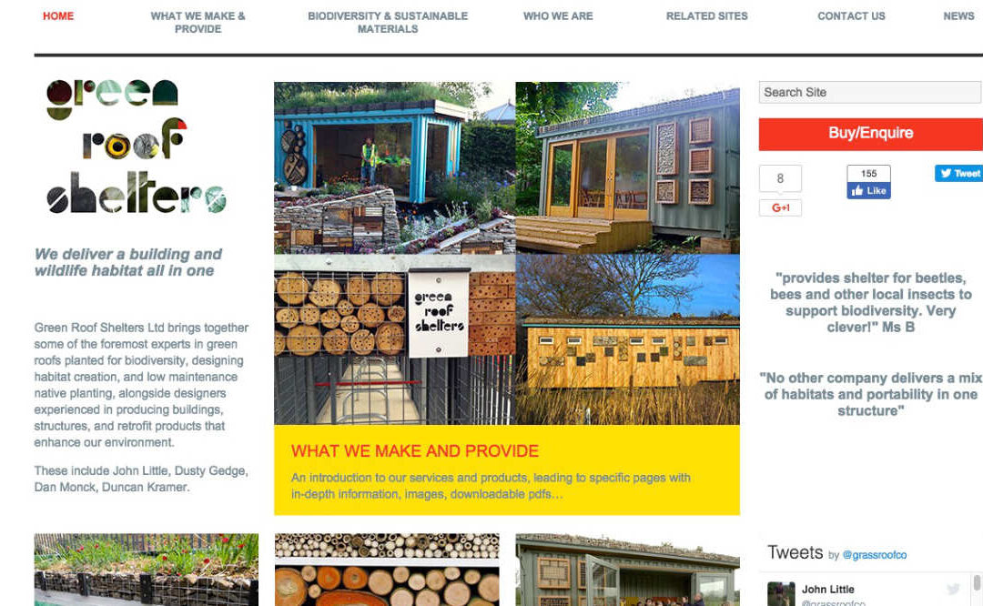 Green Roof Shelters – Website Case Study